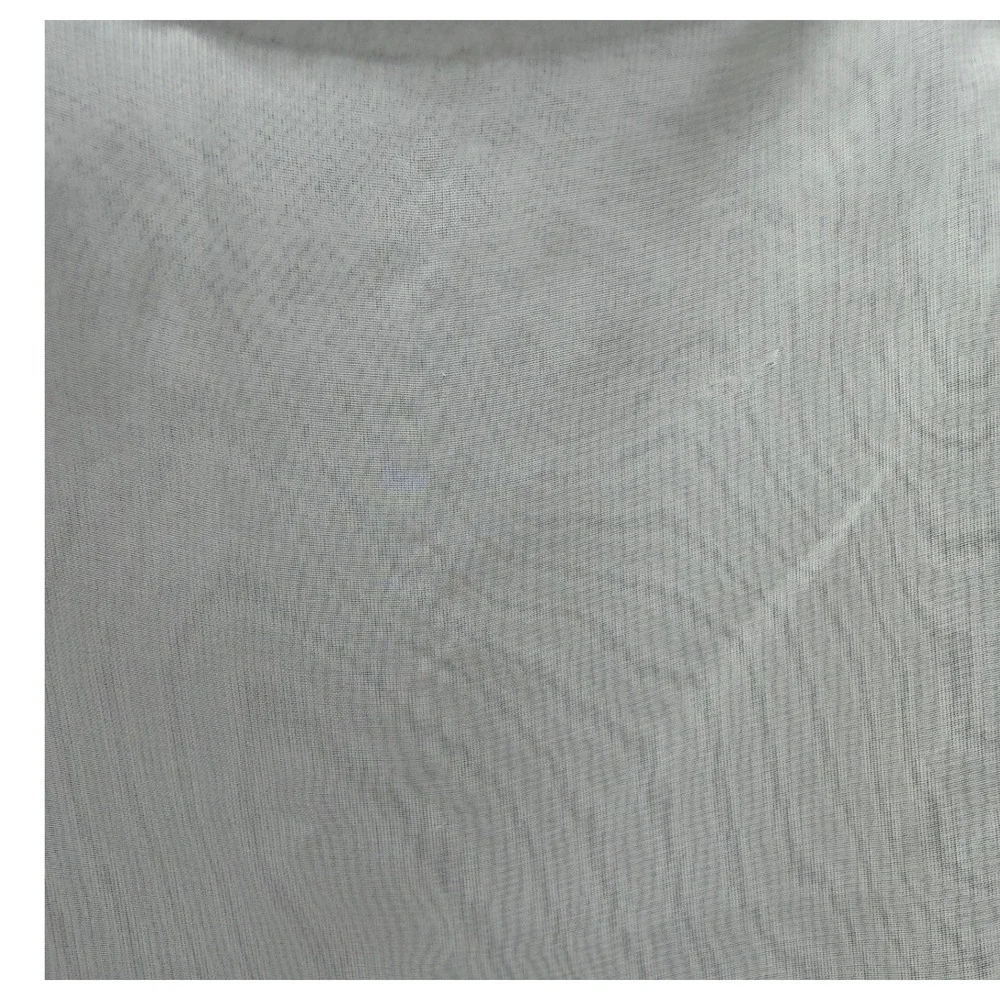 Vintage Sheer Off White Table Runner Embroidered Scalloped Edge Scrollwork 30x15
